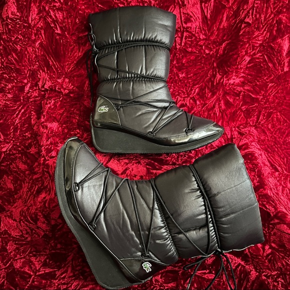 🎉HP Lacoste Arbonne Ski Trad Lace Up Puffer Boots - Picture 1 of 15